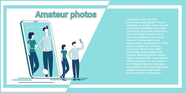 Amateur photos People take photo photo selfies using a smartphone Modern technologies