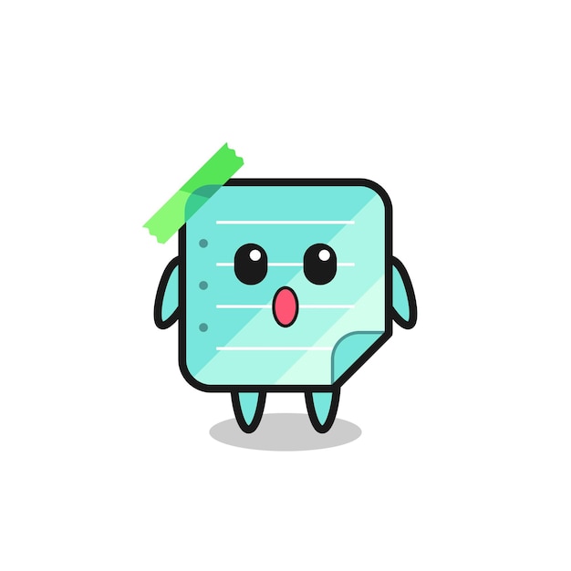 The amazed expression of the blue sticky notes cartoon , cute style design for t shirt, sticker, logo element