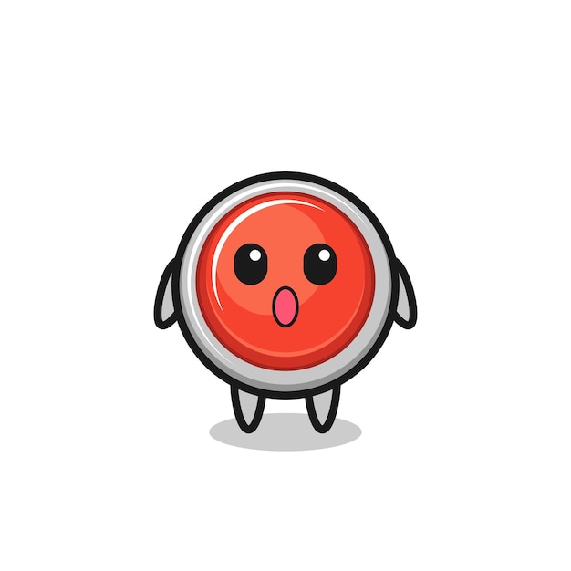 The amazed expression of the emergency panic button cartoon cute design