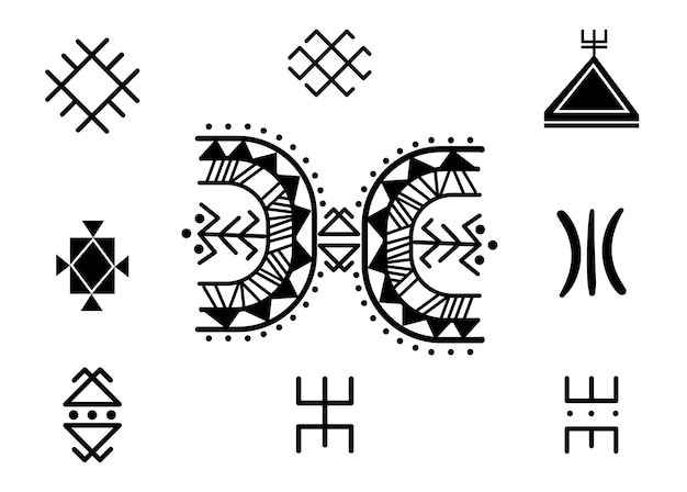 Amazigh symbol poster, Tifinagh symbol, Berber drawing, African symbol.