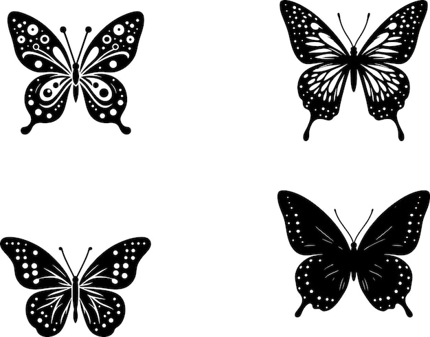 Vector amazing butterfly silhouettes design