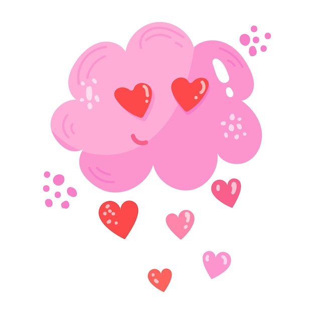 An amazing flat sticker of heart rain