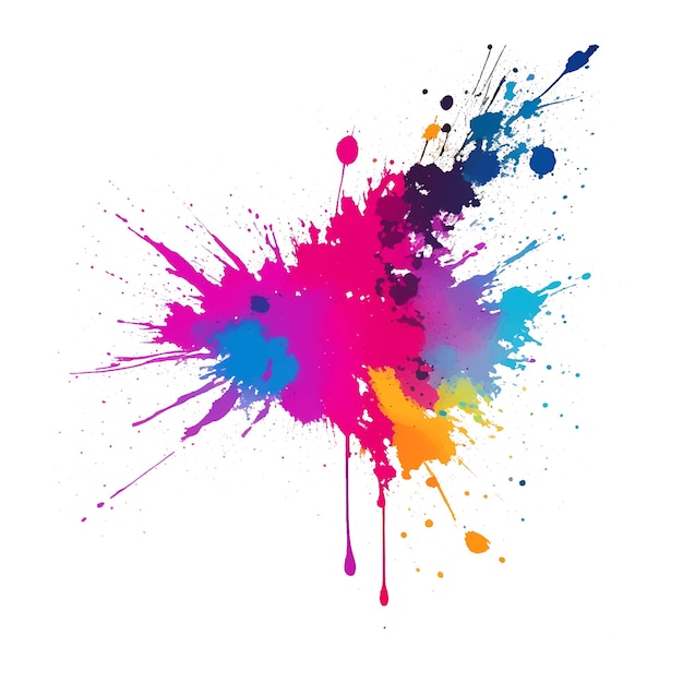 Amazing ink splash colourful white background