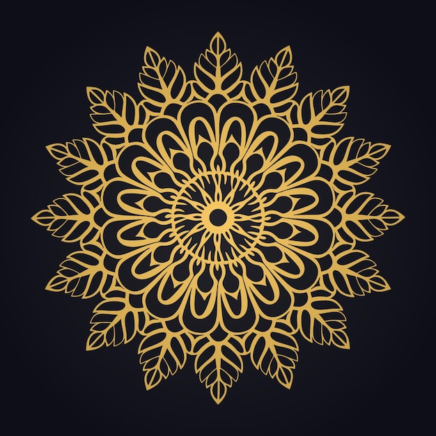 Amazing luxury ornamental mandala design background in gold color