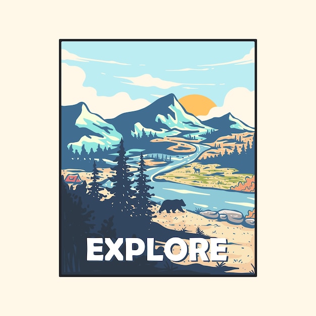 amazing mountain scenery and life atmosphere poster