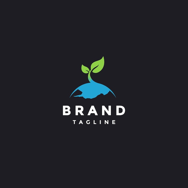 Amazing Shoots Over Antarctica Logo Design Plants Grow on the Antarctic Continent Logo Design