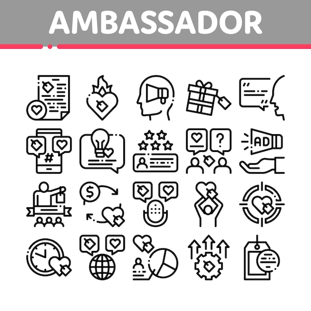 Ambassador Creative Collection Icons Set