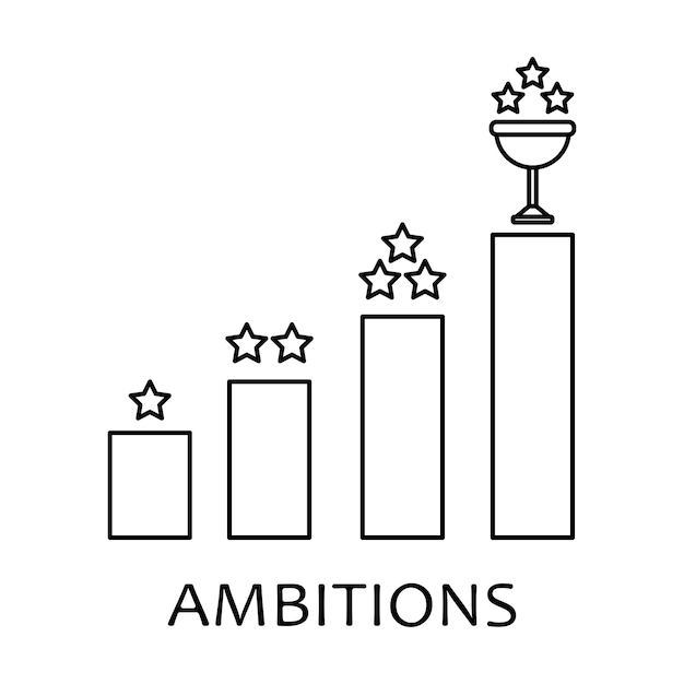 Ambition stairs line icon Career motivation arrow concept