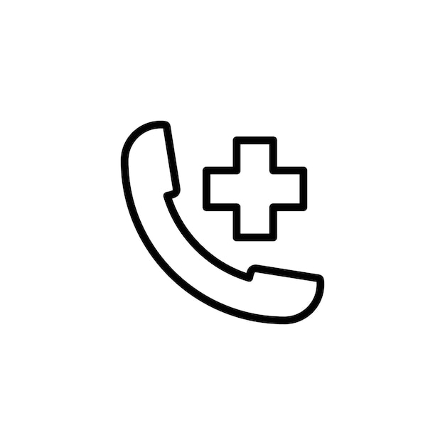 Ambulance Call Icon Set Emergency Phone Doctor Vector Symbol Rapid Response Sign