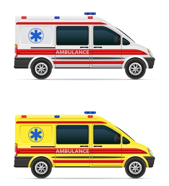 Vector ambulance car medical vehicle vector illustration