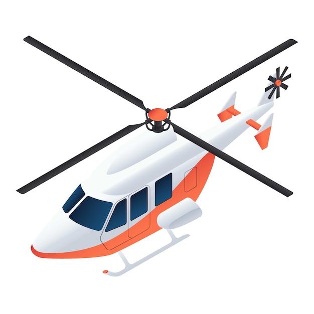 Ambulance helicopter icon Isometric of ambulance helicopter vector icon for web design isolated on white background