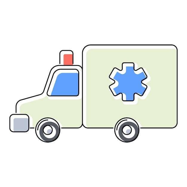 Ambulance icon Flat illustration of ambulance vector icon for web isolated on white background