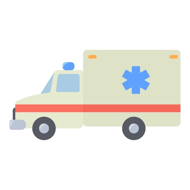 Ambulance icon Flat illustration of ambulance vector icon for web