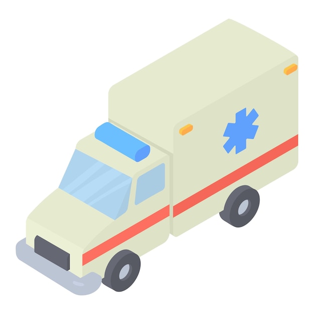 Ambulance icon Isometric 3d illustration of ambulance vector icon for web