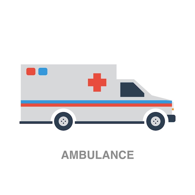 Ambulance illustration on transparent background