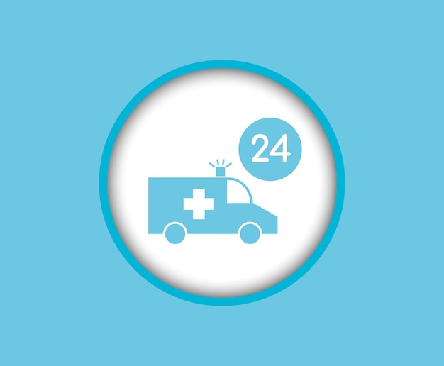 Ambulance truck icon vector file icons solid pictogram highlighted on a white background