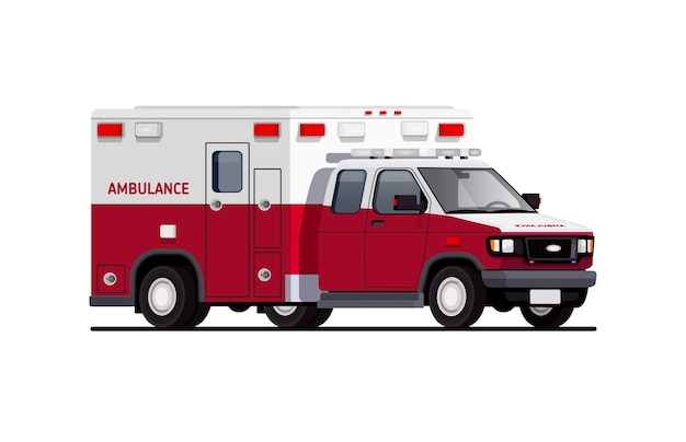 Ambulance van. special equipment. Special transport. Illustration of a machine.