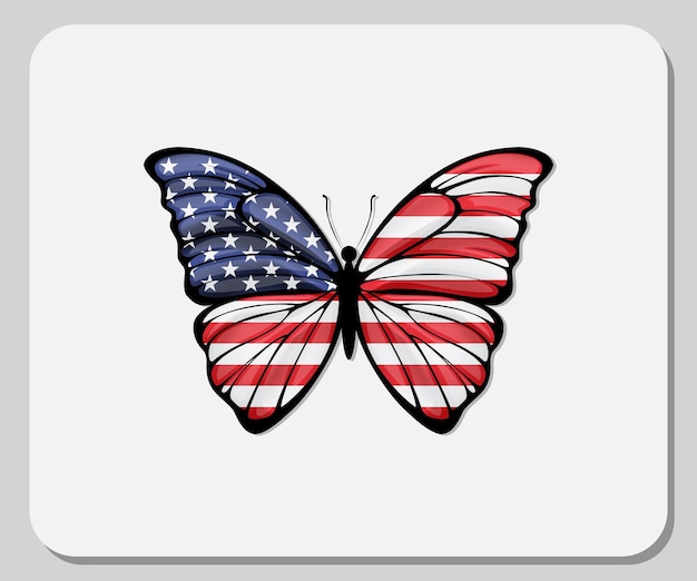 America Butterfly Flag Icon