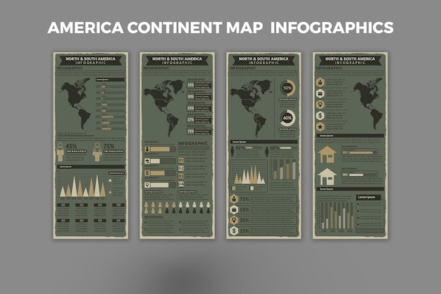 Vector america continent infographic template