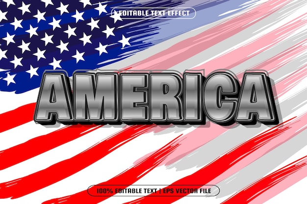 America editable text effect modern style