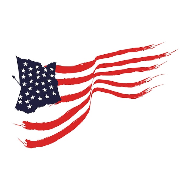 America Flag Illustration Vector