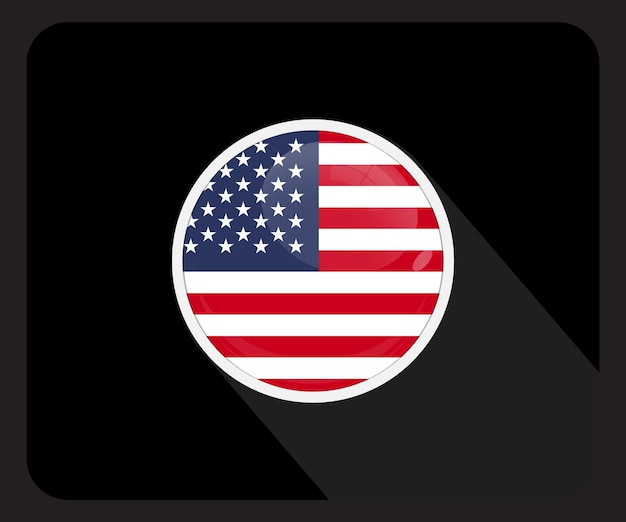 America glossy circle flag icon