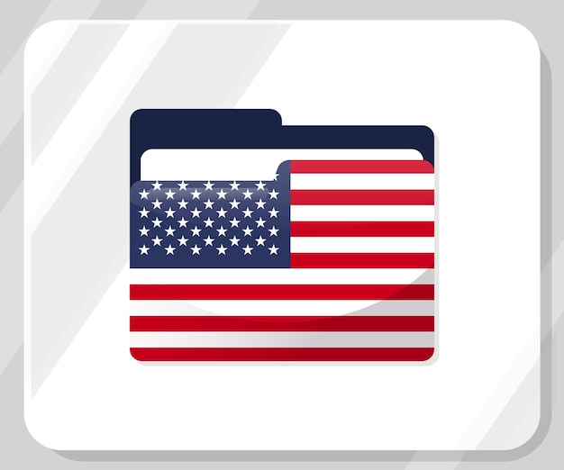 America Glossy Folder Icon Flag