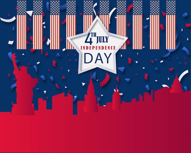 America independence day vector illustration design for social media poster and banner