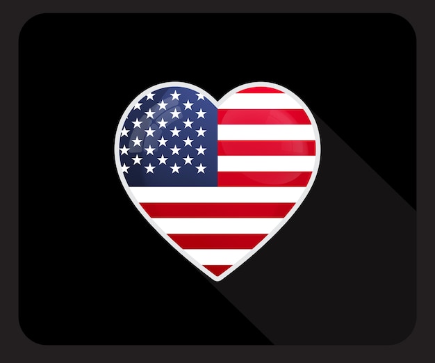 America Love Glossy Flag Icon