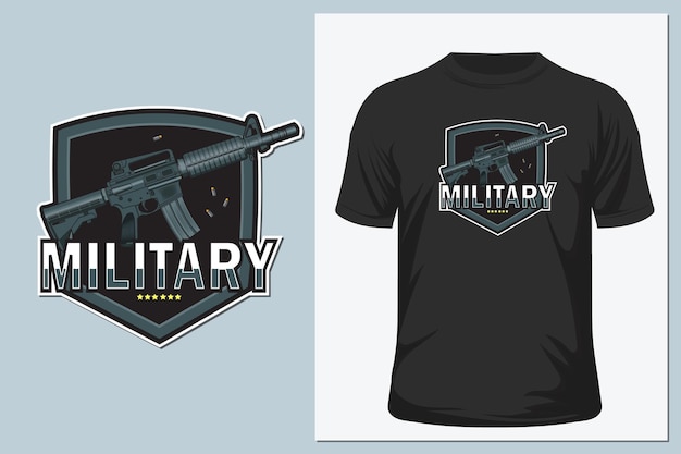 AMERICA USA ARMY MACHINE GUN. T-shirt Design, Army T-shirt design template.