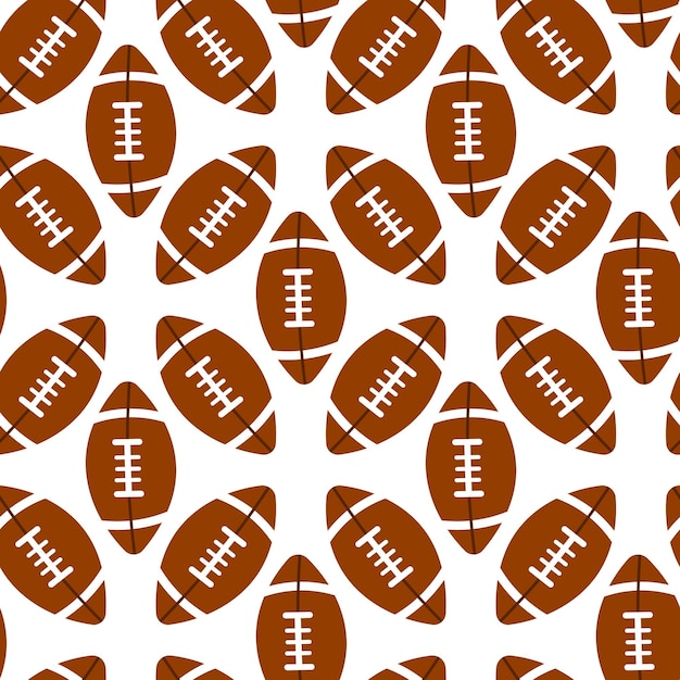 Vector americal football ball isolated on white background seamless pattern vector rugby sportive illustration