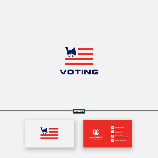 American army veteran voting cart logo