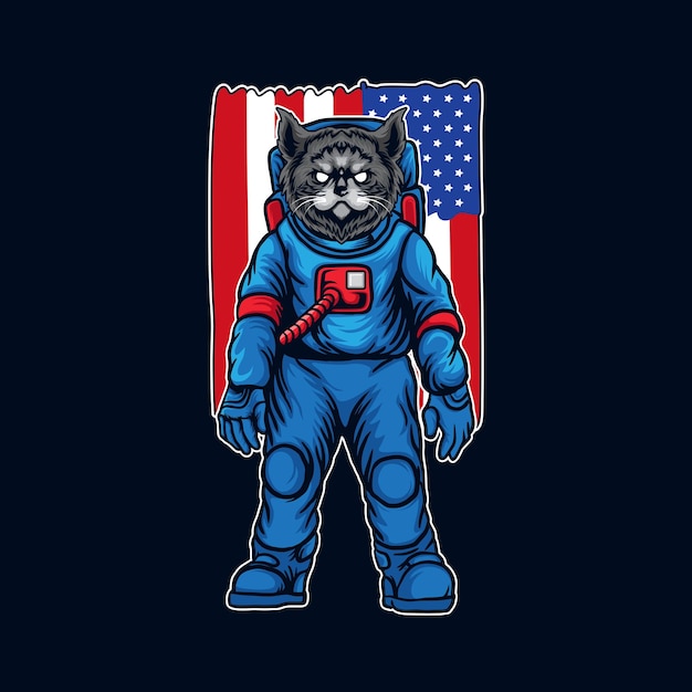 American astrocat illustration