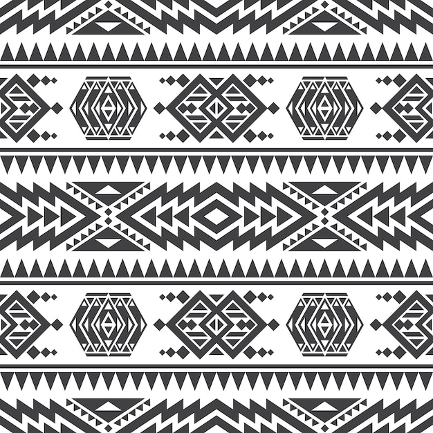 American aztec vector seamless texture. Native tribal indian repetitive pattern