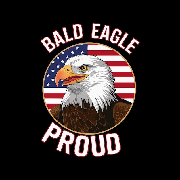 Vector american bald eagle holding banner vector t shirts design