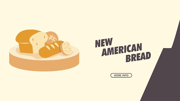 american bread design banner landing page menus