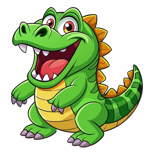 American Crocodile laughs vector kawaii