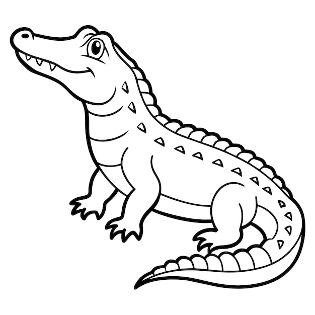 American Crocodile sits icon vector illustration