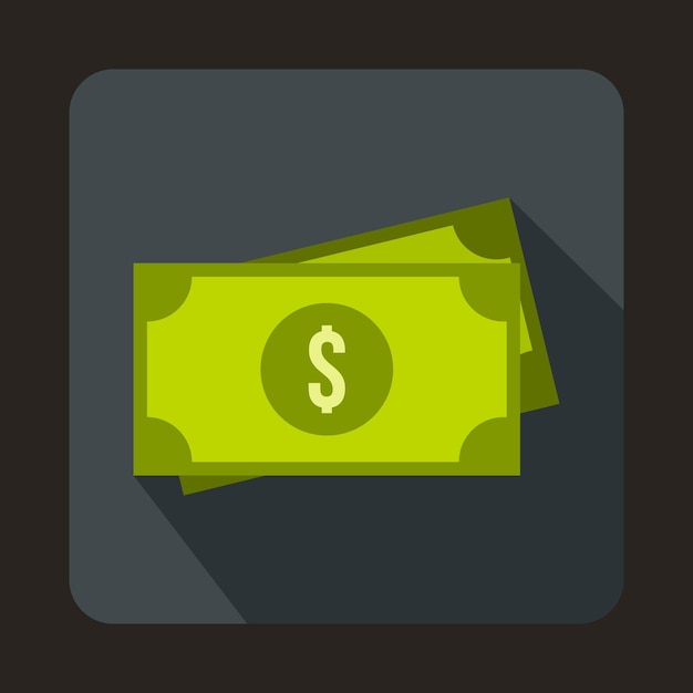 American dollars icon in flat style with long shadow Finance symbol