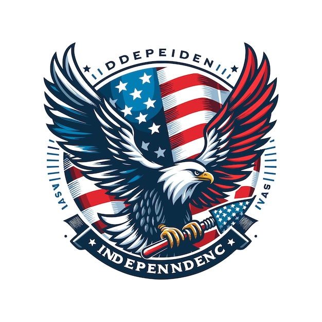 Vector american eagle design with bald eagle like that found on the great seal of the united states holding