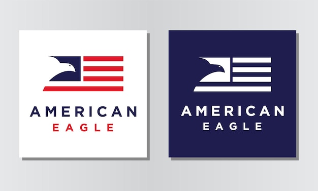 Vector american eagle flag logo design template inspiration