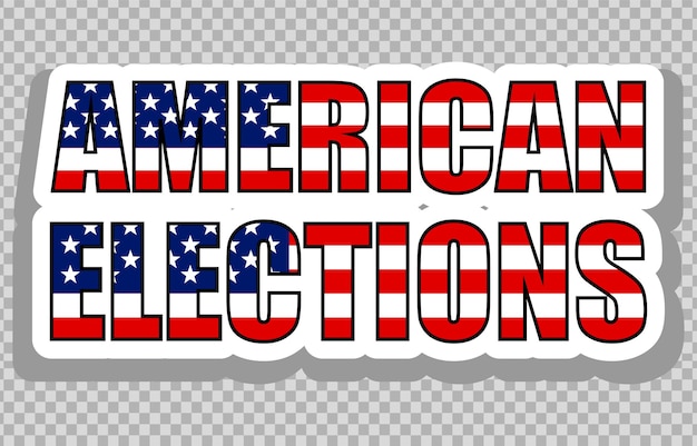 American elections vote vector illustration set collection of badge patch stickers with democratic civil society slogans stars and stripes flag elements readymade design for advertising printing