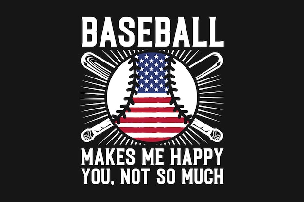 American Flag Baseball Sports Tshirt