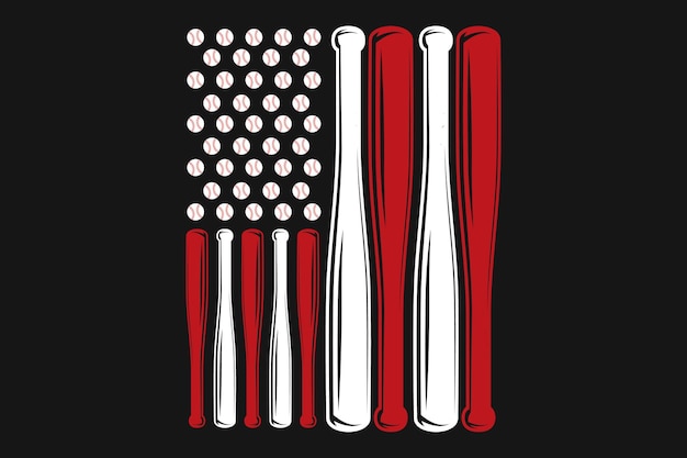 American Flag Baseball Sports Tshirt