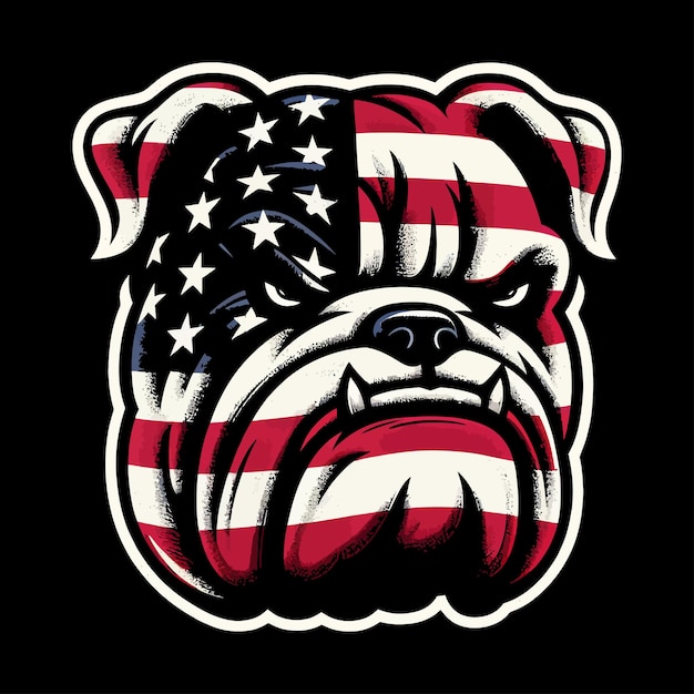 Vector american flag bulldog on its chest