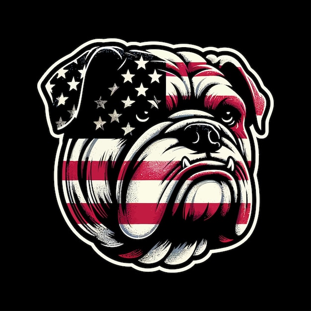 Vector american flag bulldog on its chest