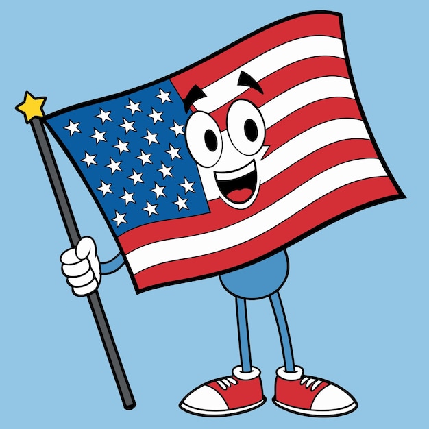 Vector american flag cartoon clip art vector illustration design