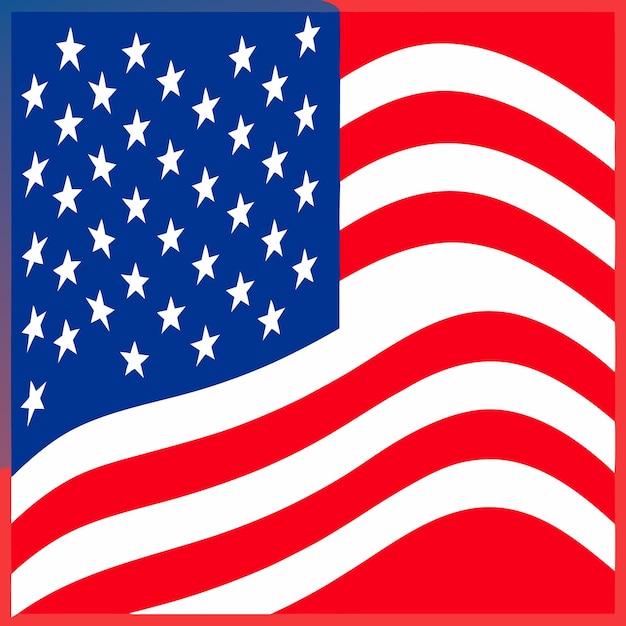 American Flag Color Vector Illustration Design