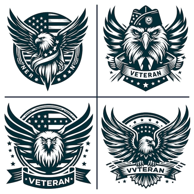 American Flag Eagle Head Face Animal Team Mascot Silhouette Files Cut File Cricut Clipart Silhouette