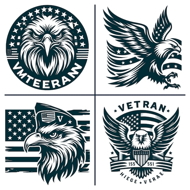 American Flag Eagle Head Face Animal Team Mascot Silhouette Files Cut File Cricut Clipart Silhouette